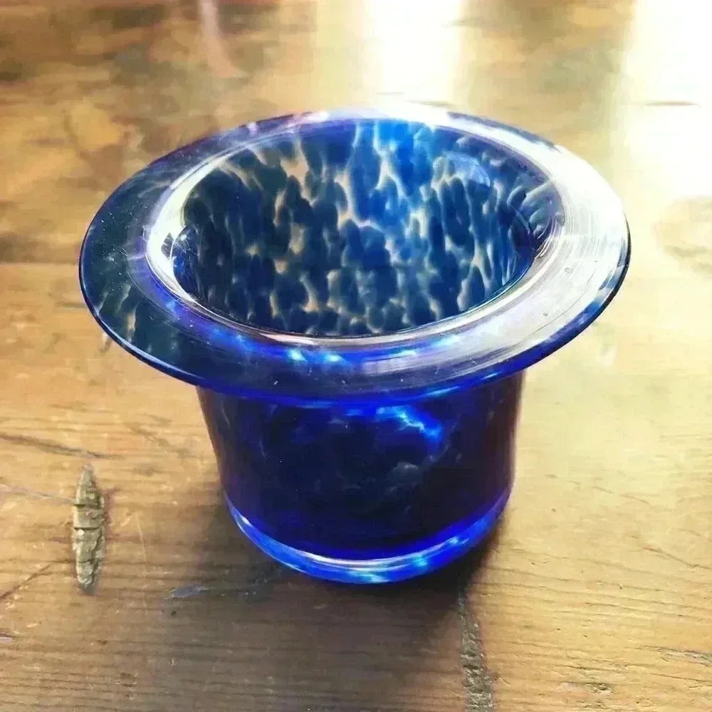Handblown Glass Cobalt Blue Votive / Tea Light Candle Holder